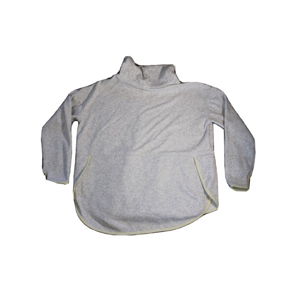 Eddie Bauer Northern Light Plush Funnel-Neck Hoodie Large Light Gray Turtleneck - Picture 2 of 11